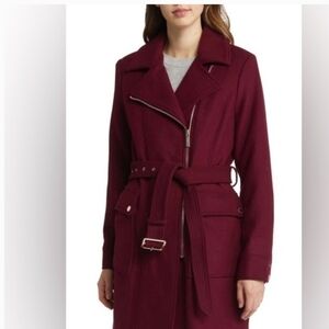 MICHAEL Michael Kors Deep Red Trench Coat